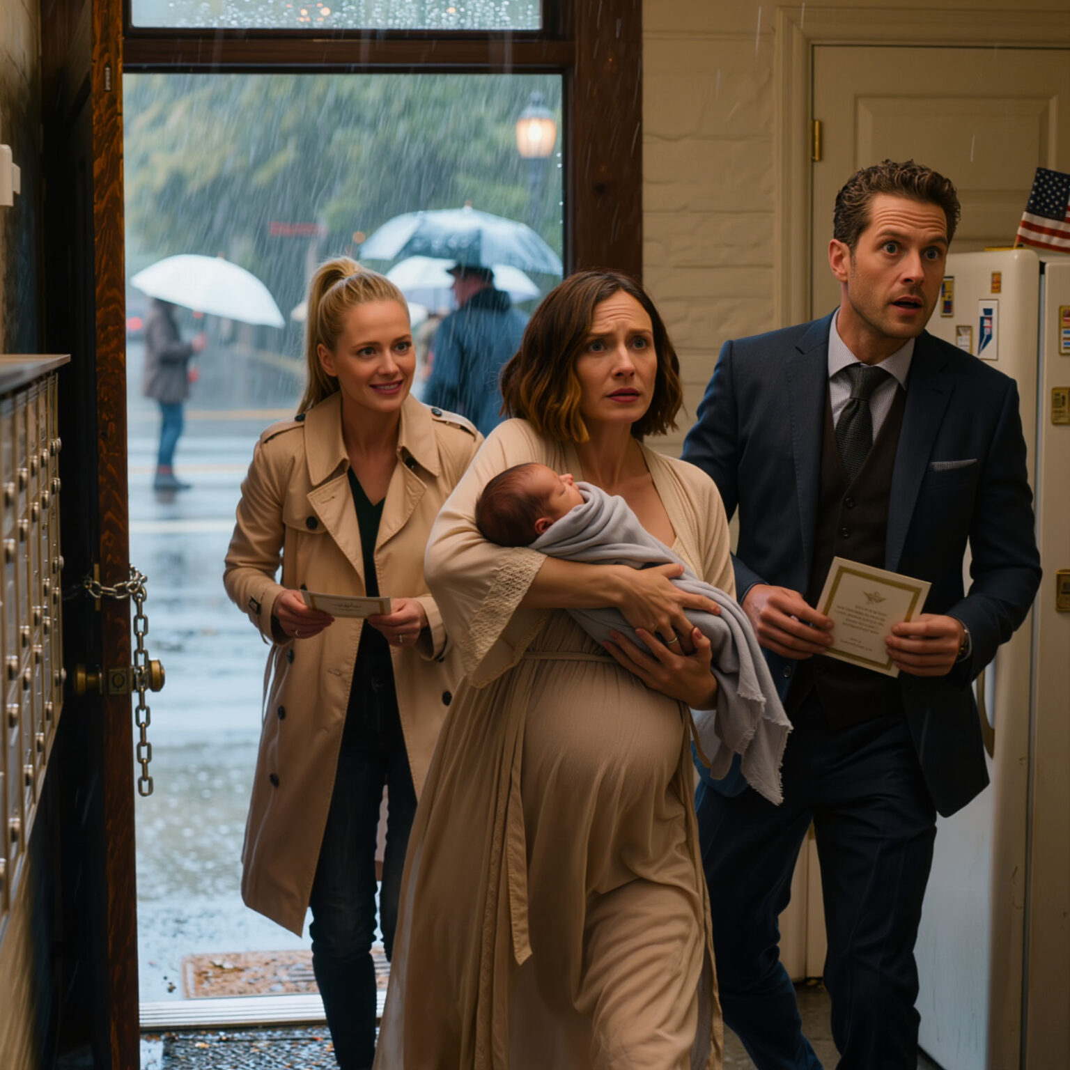 Sex månader efter vår skilsmässa dök min exman upp vid min dörr med sin fästmö och deras bröllopsinbjudan. Men i samma ögonblick som han såg den nyfödda i mina armar blev hans ansikte blekt och han rusade förbi henne i panik…