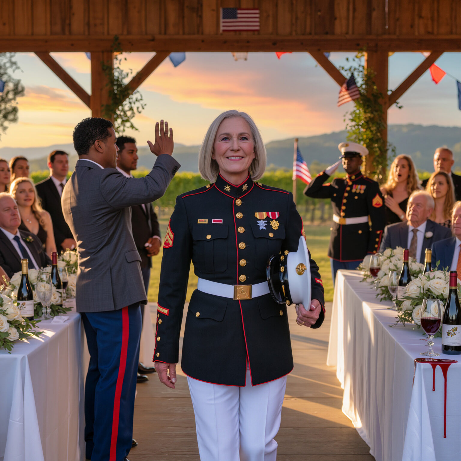 “My family told me not to wear my uniform to my brother’s wedding. ‘Soldiers are embarrassing.’ But I walked in wearing my full dress uniform — two stars on my shoulders, officer cap in my hand. All 120 guests turned to look at me. Then 20 Marines rose to their feet: ‘General on deck!’ My family’s faces changed instantly.”