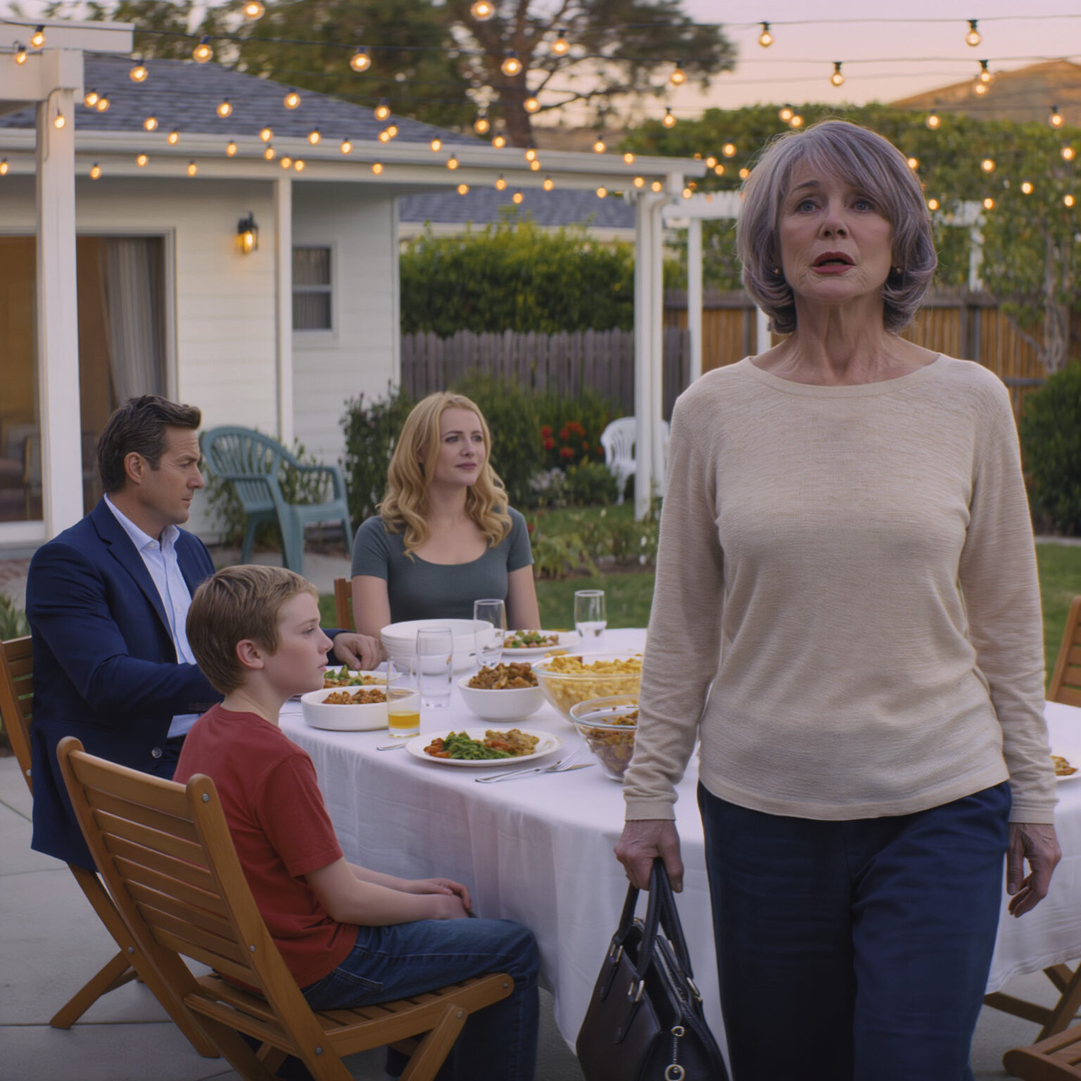 Vid middagen blåste mitt barnbarn rök i ansiktet på mig och sa: “Pappa sa att du inte är familj.” Hans mamma skrattade och min son sa ingenting. Jag sträckte mig tyst efter min väska och gick ut. Några dagar senare fick de ett brev som förändrade allt…