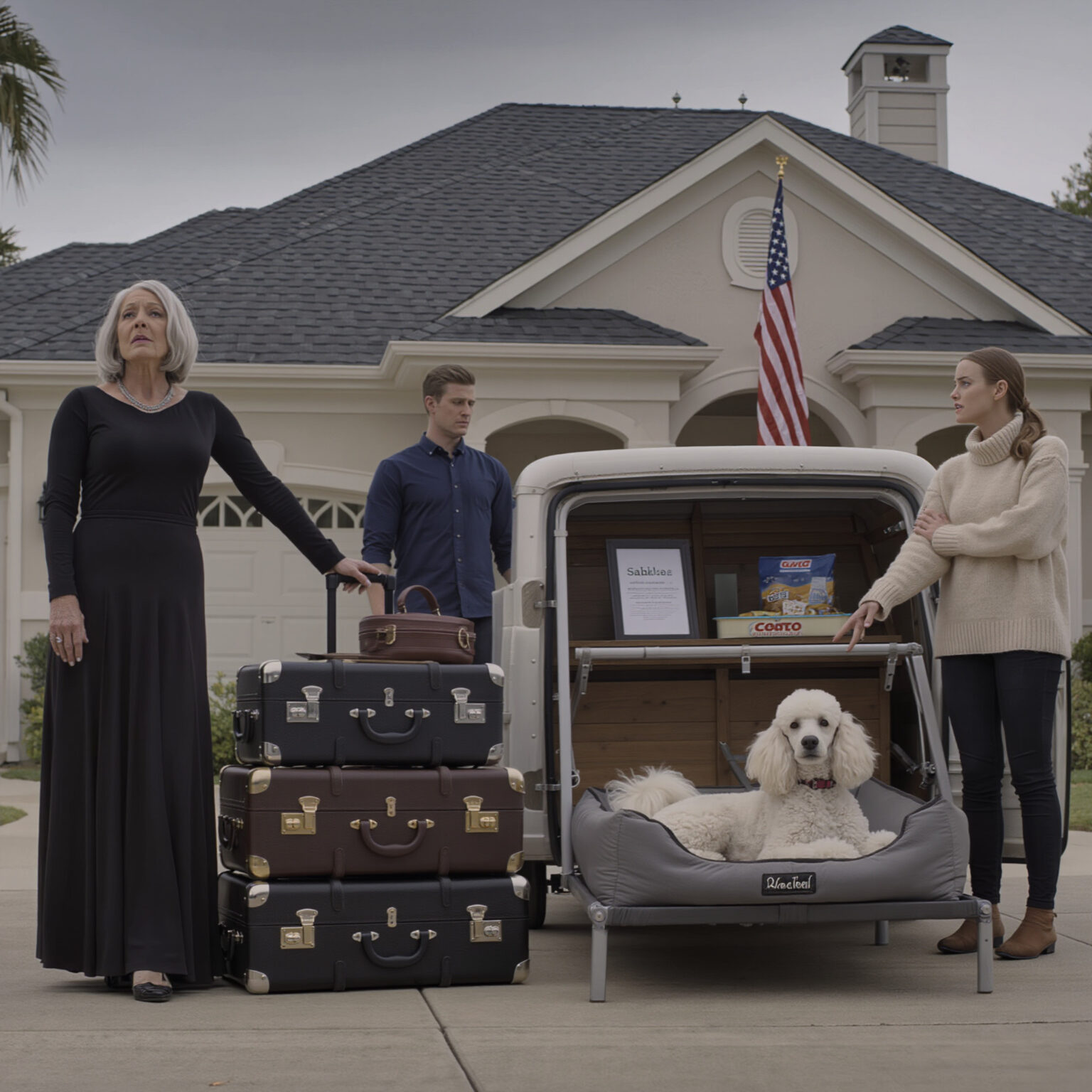 Dagen min man gick bort staplade min svärdotter mina väskor i garaget—omedveten om de 19 miljoner dollar och villan han hade lämnat mig. Den natten sa hon, “Från och med nu kommer du att sova i garaget.” Precis bredvid den satt sängen för hennes bortskämda husdjurshund. Jag log bara och svarade mjukt, “Alright”—för att hon inte hade någon aning om att jag var på väg att skriva om reglerna. När hon insåg det… hade allt redan förändrats.