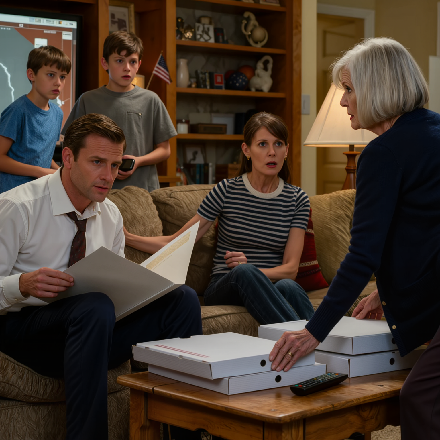 De skrattade när de skrapade hela den stekta kycklingen som jag hade spenderat hela eftermiddagen med rosmarin och citron i papperskorgen, min svärdotter log till och med, “Inget illa, mormor, men det här huset har redan beställt thailändska,” mina två barnbarn skrattade med, min son gav det lilla skrattet som en överenskommelse, och jag gick tillbaka till mitt rum, öppnade kuvertet jag hade behållit sedan februari, och bestämde vem som skulle vara den som bor i det här huset.