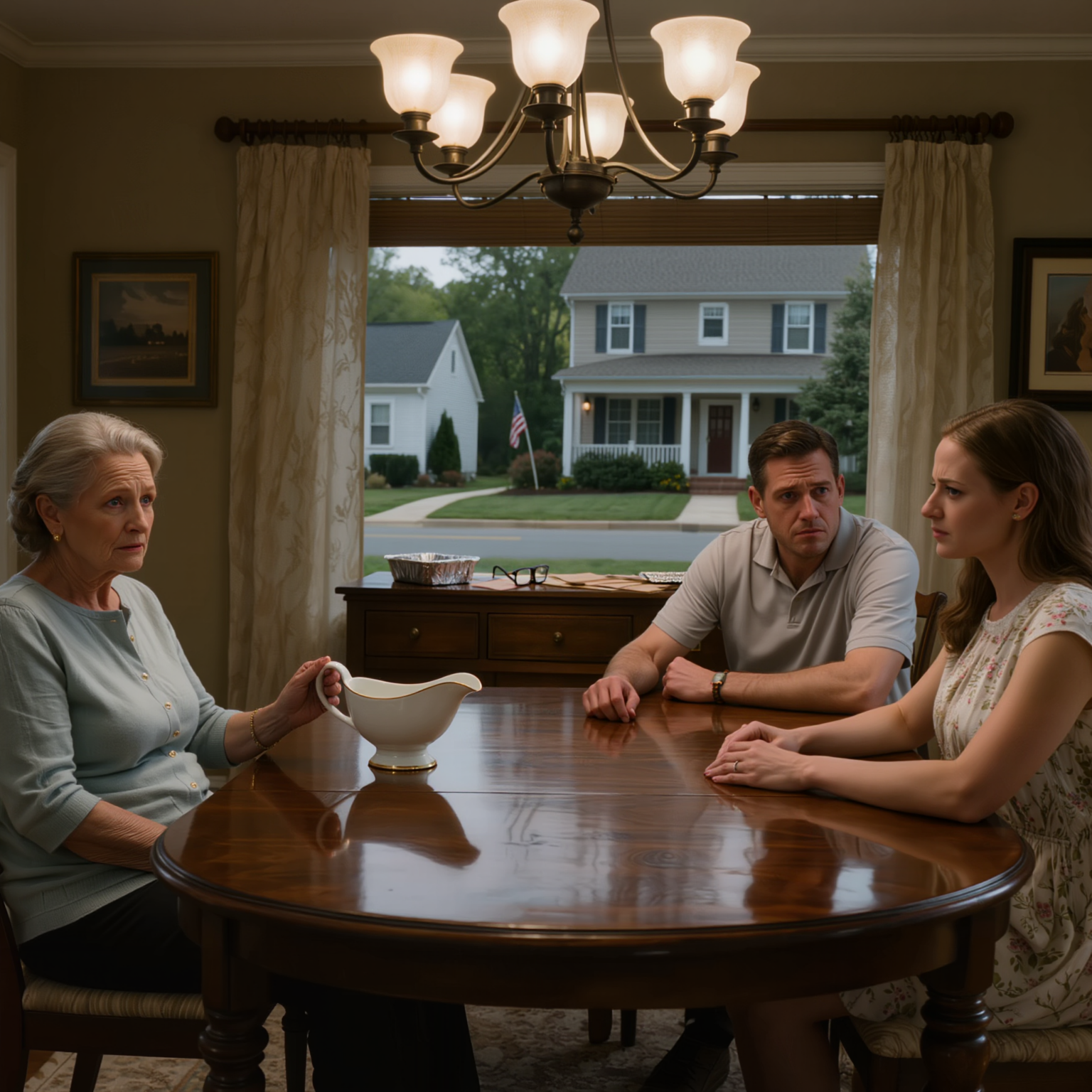 “Now that your husband is dead, go ahead and grieve, pack your things, and don’t come back,” my daughter-in-law said right at the dinner table, and my son just smiled, nodded, and added, “That house was never really yours anyway,” so I quietly moved out without arguing a word — the next morning, when I walked into the bank, some people began to realize they had spoken too soon.