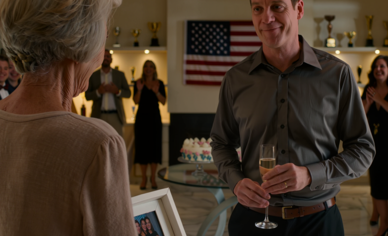 “Ärligt talat, den bästa presenten du kan ta med är att äntligen sparka i hinken, mamma.” Han höjde sitt glas och sa att inför sina vänner, medan min svärdotter applåderade i husets starkt upplysta kök hade jag hjälpt till att betala för—. Jag grät inte, bråkade inte, jag satte bara kakan ner och gick därifrån, och nästa morgon var det min tystnad som började skaka hela deras hushåll.