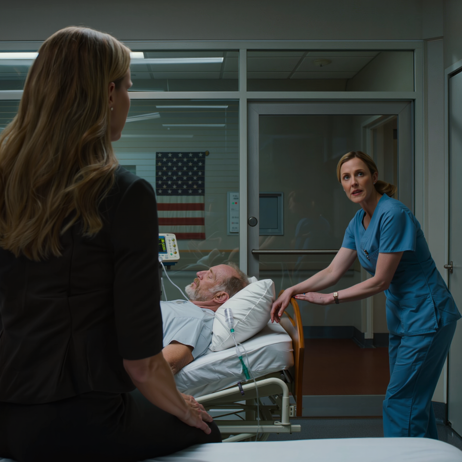 I went into the ICU to stay with my father after his heart condition flared up again. My brother and his wife had just left the hospital when a nurse bent down and whispered, “Go home right now and check the cameras.” I drove through the night back to the house in Orlando, pulled up the footage, and the face in the very first frame was so familiar I had to rewind it and watch it again.