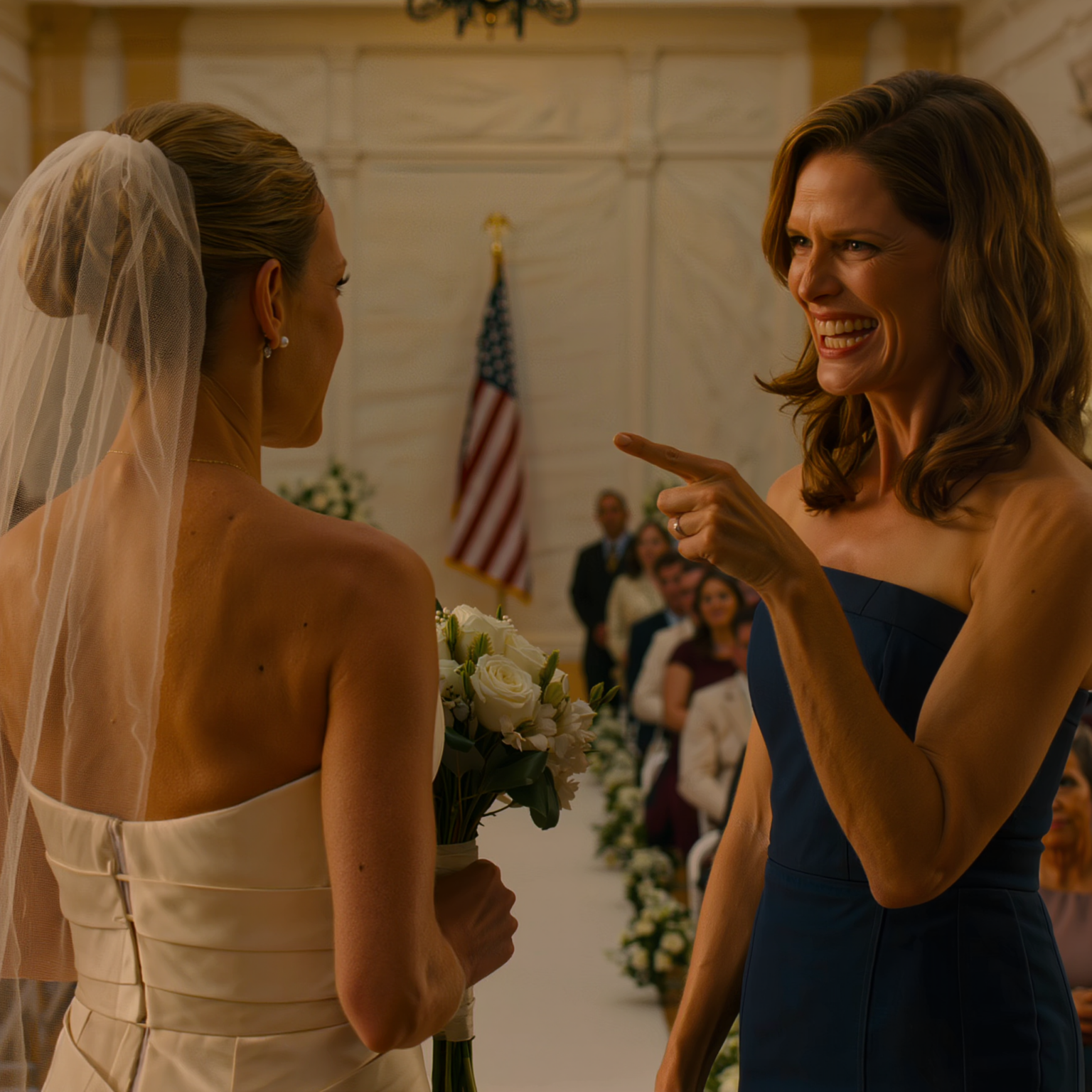 På min bröllopsnatt reste sig plötsligt min syster upp och sa att min fästman hade smugit runt med henne, höll sedan upp foton och meddelanden och kallade honom en riktig spelare, hela min familj vände sig genast om och trodde på henne, bröllopet stoppades, någon ringde till och med polisen, men när jag plockade upp fjärrkontrollen var den första som tappade lugnet inte brudgummen