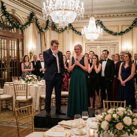 I still remember the way my husband raised his glass and laughed, “Who wants to spend a night with my frump? Starting bid, five bucks.” The ballroom went silent, but I didn’t run. I walked straight to the stage, took the microphone from his trembling hand, and said, “If we’re auctioning something tonight, maybe it’s time everyone learned the real price of being married to you.” What happened next changed everything.