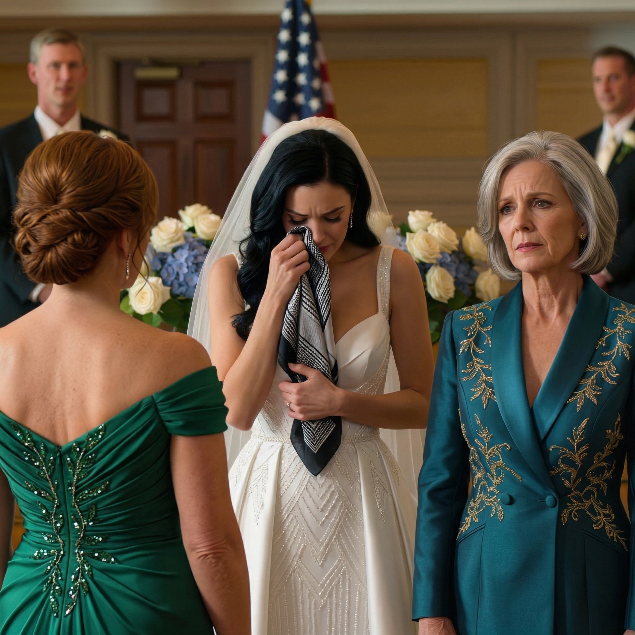 På min dotters bröllop i en elegant balsal i Dallas gav hennes svärmor henne plötsligt en piguniform mitt framför gästerna, min svärson log till och med och sa, “Perfekt passform, hon kommer att behöva det hemma,” min tjej brast i gråt, och jag reste mig helt enkelt tyst, höll fram min blå sammetslåda och sa: “Öppna nu din mammas gåva…”