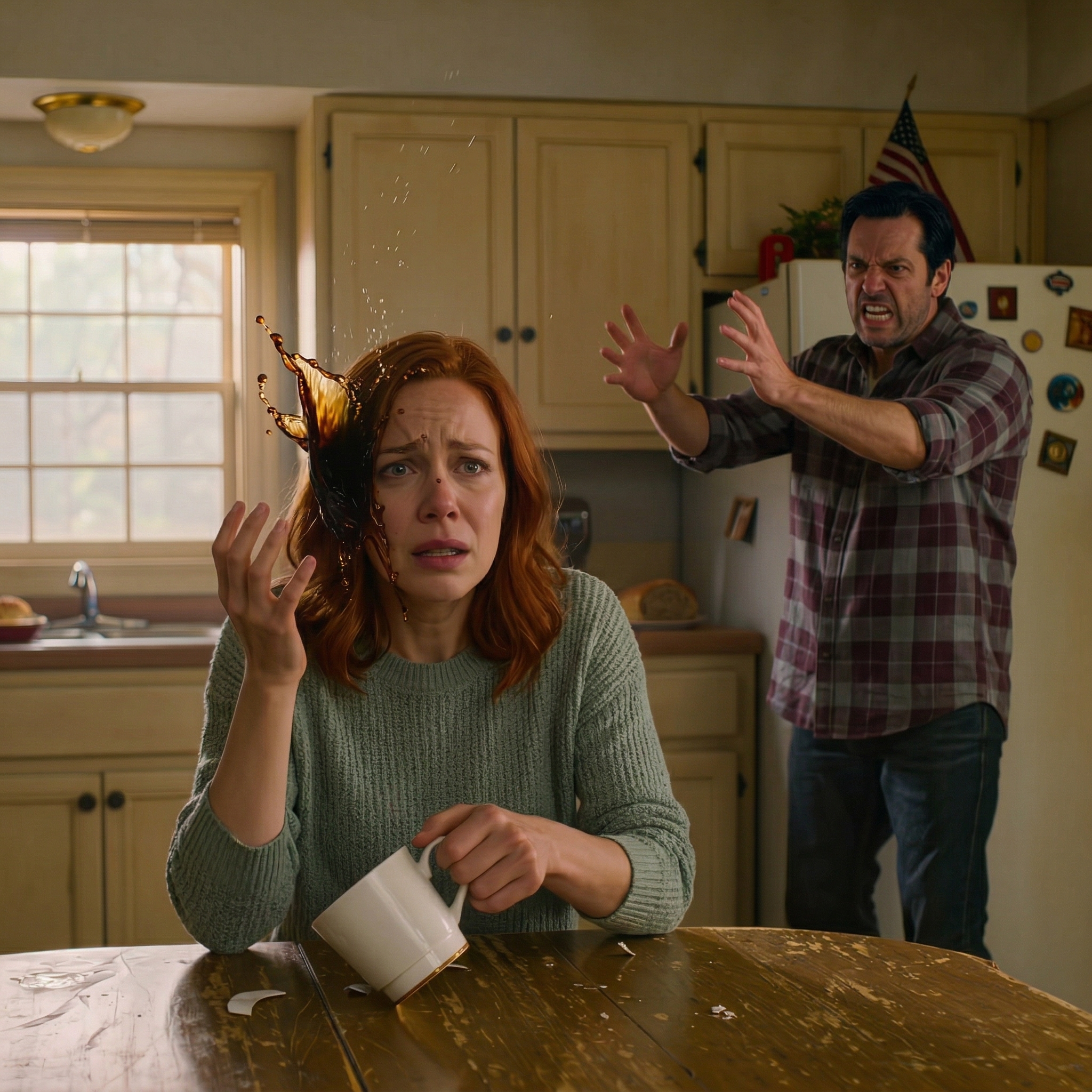 Den morgonen vid frukosten sa jag bara att jag inte skulle lämna mitt kreditkort till min mans syster så att hon kunde städa upp ytterligare en av sina “nödsituationer,” och han svarade genom att slänga varmt kaffe i ansiktet och säga något kallare än bränningen: “Hon kommer att vara här i eftermiddag, lämna över dina saker till henne, eller gå ut ur huset” — Jag gick direkt efter det, och när de kom tillbaka sa deras ansikten att de hade missat något väldigt stort.