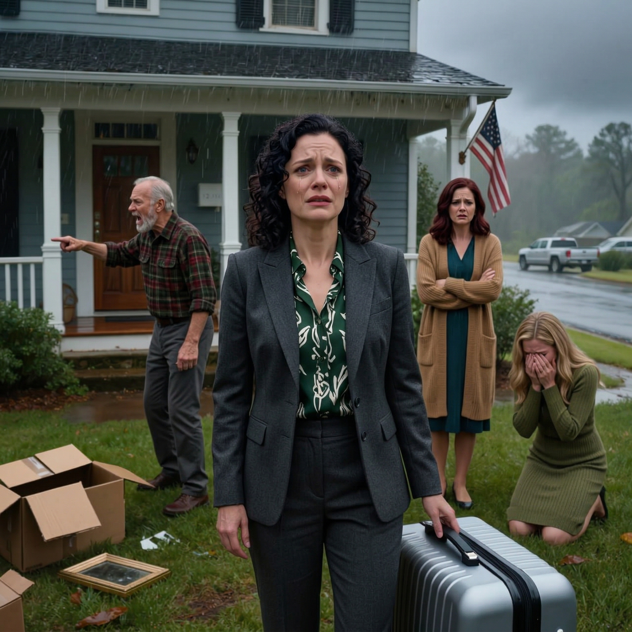 Min mamma avvisade mig för att min syster anklagade mig för hennes skilsmässa. Min syster bröt ihop i tårar och min pappa skrek: “Lämna. Du hör inte hemma i den här familjen.” De skickade ut mig till gården och lade alla mina saker utanför. Jag sa inget och gick därifrån. En vecka senare, medan jag läste, kom ett mejl. Inom 20 minuter fylldes min telefon med meddelanden. Min syster: “Skicka inte det mejlet.” Min mamma: “Vi hade fel. Snälla ge oss en chans.” Min pappa: “Vi måste prata. Kom hem.” Jag svarade med två ord. “Inte mer.” Jag var trettio och stod i en lugn Savannah återvändsgränd medan min pappa ställde min resväska bredvid azaleorna och min syster grät på verandan som om jag själv hade förstört hennes liv.