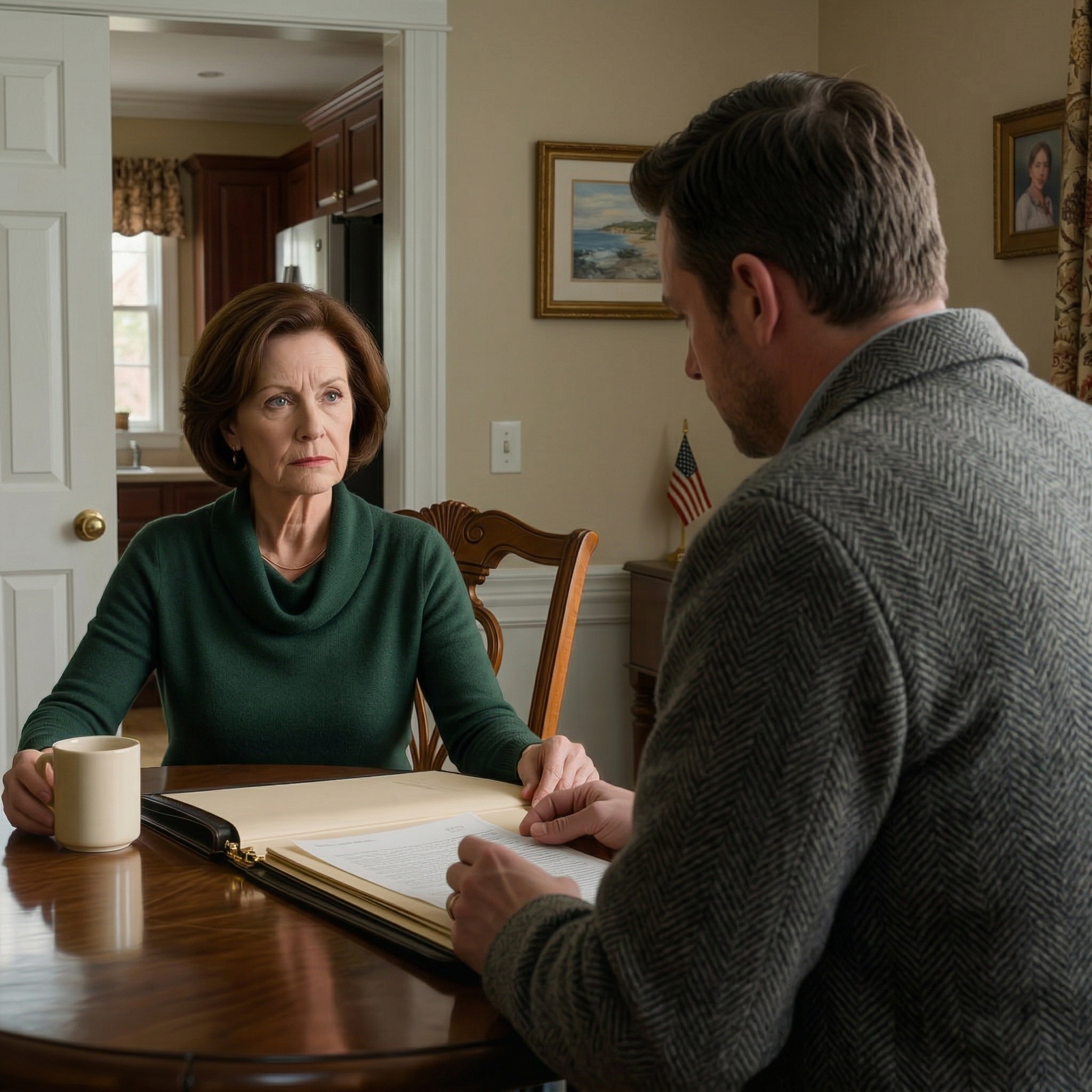 Min son satte sig mitt emot mig, öppnade pappersarbetet och sa i den välbekanta “rimliga” rösten att vid 71, att bo ensam i ett hus värt nästan 800 000 dollar inte längre var vettigt, och sa sedan till mig att jag bara behövde skriva på och flytta till Carterville, men vad han inte visste var att den som hade förberett sig mer noggrant under många månader innan dess inte var han