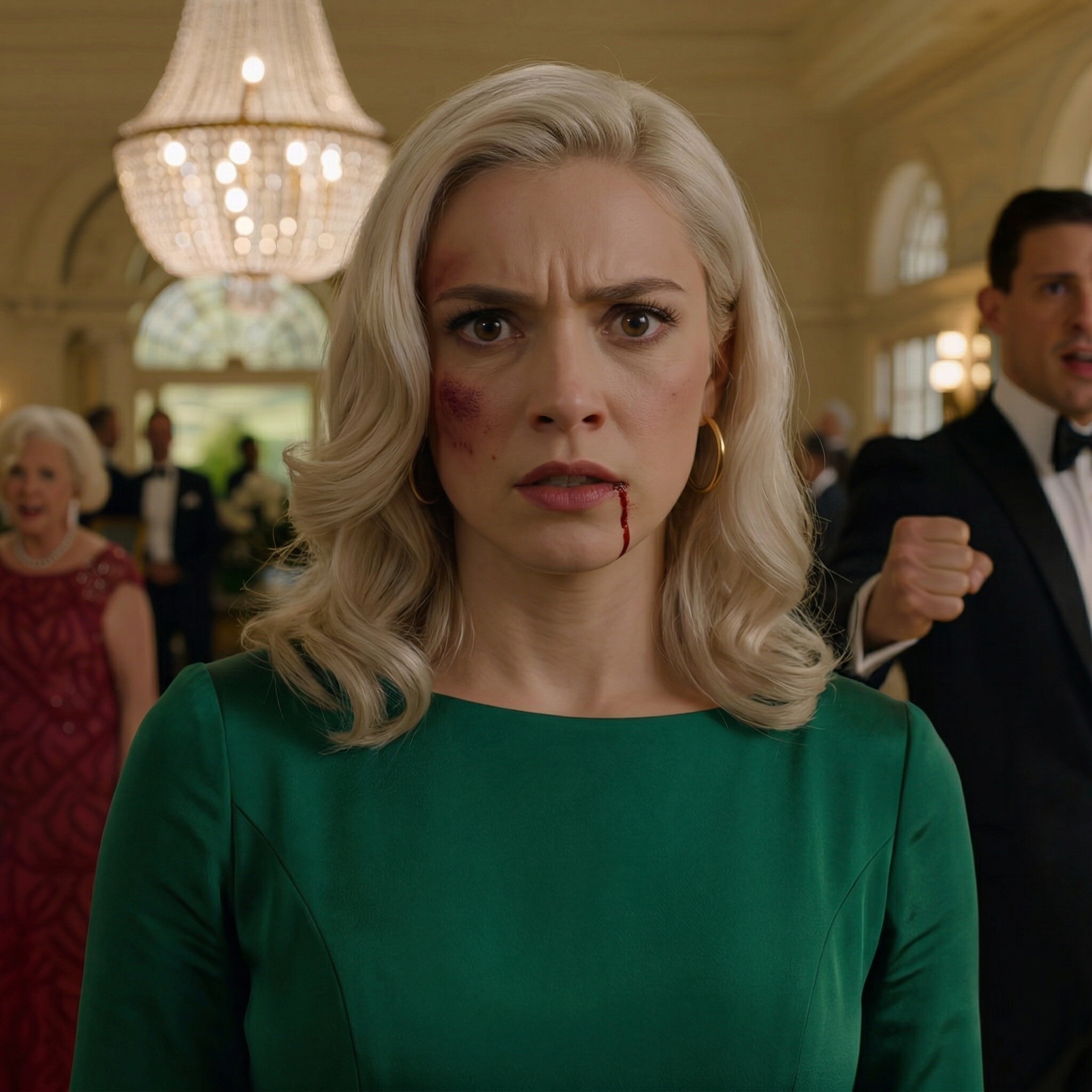 Under festen signalerade min svärmor att min man skulle slå mig. Jag ringde ett telefonsamtal och gav ordern: “Ta tag i herrgården på 10 miljoner dollar och lägg ut dem alla.” Mindre än en timme senare… stråkkvartetten spelade fortfarande vid trappan, servrar cirkulerade fortfarande med minikrabbakakor och champagne, och huset glödde fortfarande som omslaget till en lyxtidning. Från utsidan satt den i slutet av en lugn återvändsgränd i Greenwich med trimmade häckar, svarta järnlyktor och den sortens överdimensionerade stenbrevlåda som får folk att sakta ner bara för att stirra.