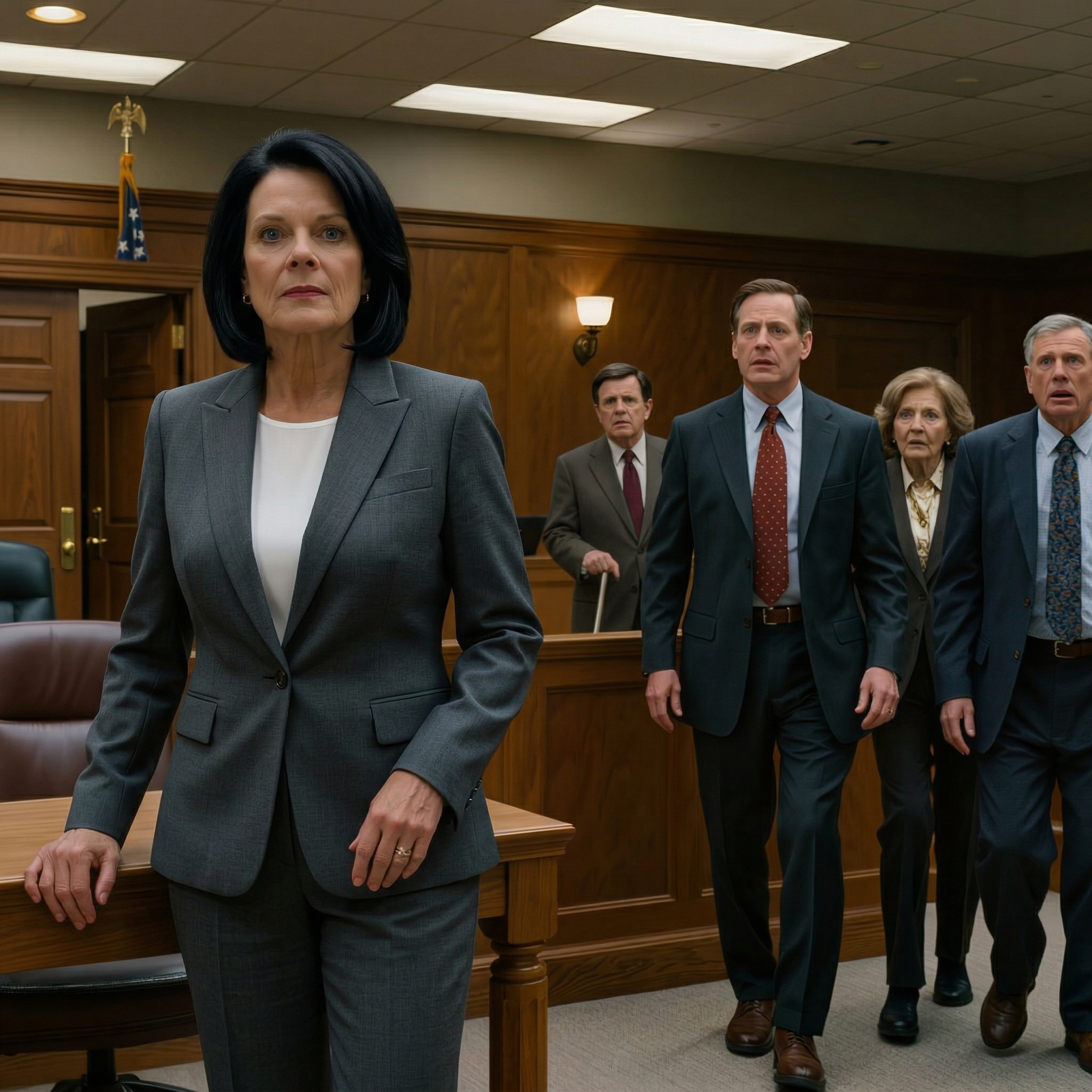 Mina föräldrar vittnade mot mig under ed. De sa till domstolen att jag hade förfalskat allt. Juryn stirrade på mig och väntade på att jag skulle försvara mig, men jag sa ingenting. Sedan frös deras advokat när domaren tittade upp och sa: “Ta in vittnet.”