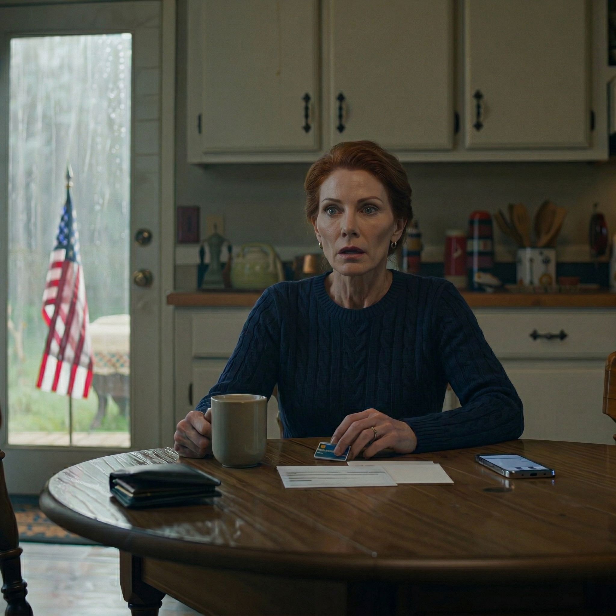 Min son ringde den morgonen, alldeles för glad och sa att han var på en “arbetsresa och platsen var ” lite känslig,“men på eftermiddagen öppnade jag mitt konto och hittade en resort i Maui, rumsservice, spaavgifter och ett foto av Brooke som håller i en cocktail vid solnedgången, och sedan nästa morgon skrek han, ” Varför är korten frysta?!” — det var då jag visste att det inte var jag som fick mest panik