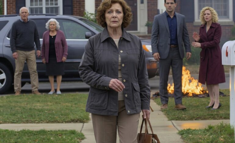 Jag vaknade efter sex månaders koma. Min son sa, “mamma, jag gav ditt hus till mina svärföräldrar. Vi trodde att du inte skulle klara det.” Hans fru tillade, “Du måste hitta någon annanstans att bo.” Jag gick tyst. Tre timmar senare, när de kom tillbaka, hade låsen ändrats, och alla deras tillhörigheter brann på gräsmattan…