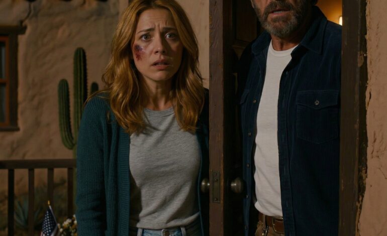 Klockan 01.00 vacklade Sophia upp på min veranda i Hidalgo County, blåslagen och skakade så illa att hon knappt kunde hålla sig på fötter, lutade sig sedan nära och sa: “Marco lade händerna på mig… och han förfalskade din signatur för att ta tag i din fars land vid floden,” Jag tappade inte humöret, jag öppnade bara lådan och tog fram mitt gamla märke, och den tystnaden var precis i samma ögonblick som han borde ha börjat känna sig kall.