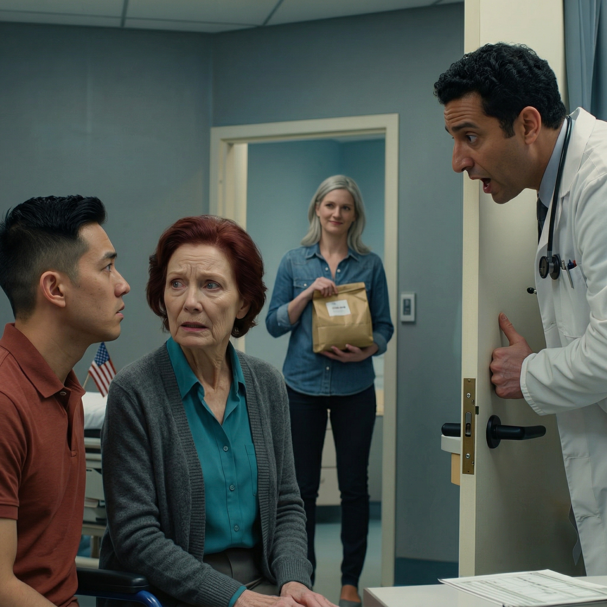 Fem år efter dagen då min son hamnade i rullstol för att ha kastat sig ut på vägen för att rädda sin dotter, trodde jag fortfarande att min svärdotter var den som höll ihop hela familjen fram till det uppföljningsbesöket, då hon klev ut för att ta ett samtal, läkaren hade knappt bläddrat färdigt i sjökortet innan han gled i låset och sa till mig med darrande röst att jag behövde ringa polisen direkt, men just i det ögonblicket gick hon in igen med en liten papperspåse i handen, som om hon visste exakt att hon inte skulle nämnas.