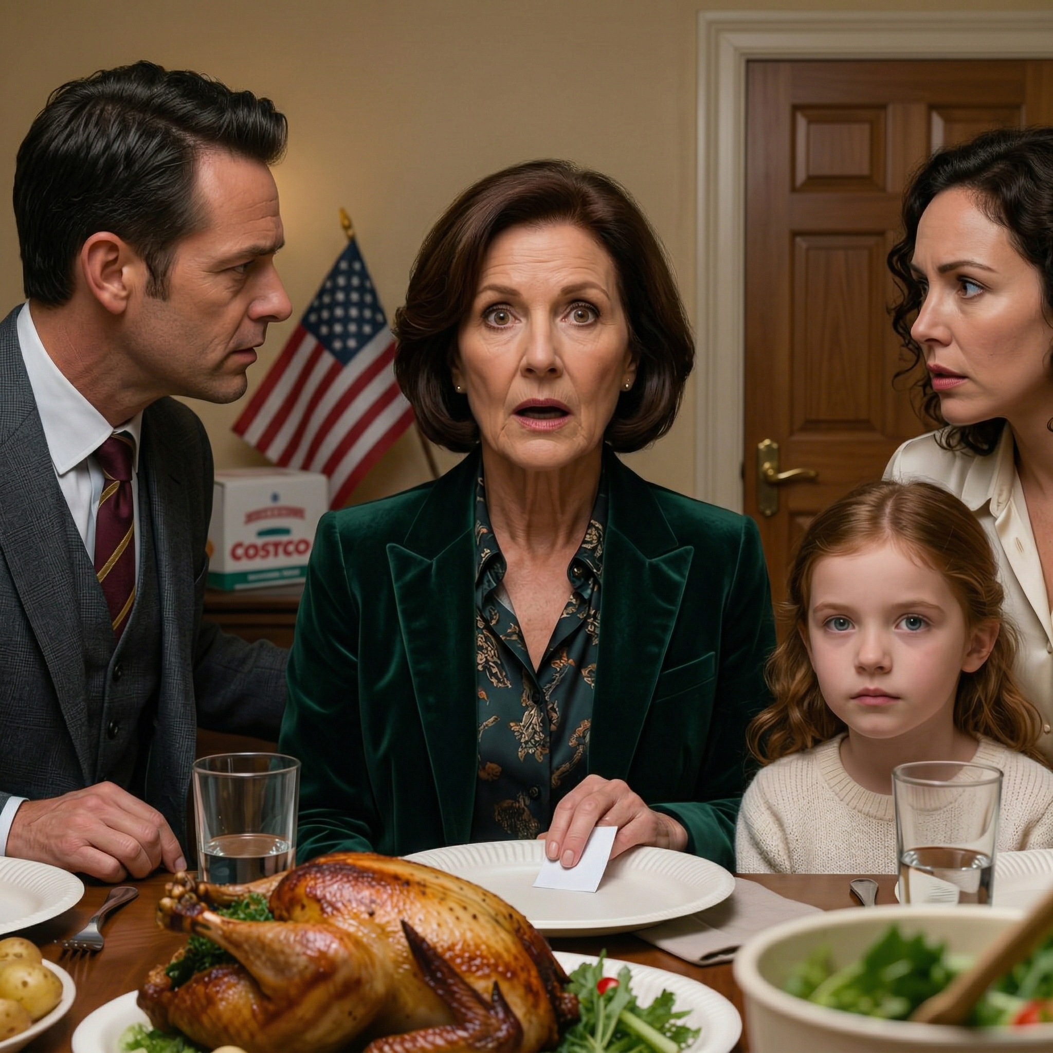 Under middagen placerade mitt barnbarn tyst en lapp på min tallrik där det stod, “mormor, låtsas att du inte mår bra och gå just nu. Ställ inga frågor.” Jag var förvirrad, men det var något i hennes ansikte som fick mig att lita på henne och göra precis det. Tio minuter senare…