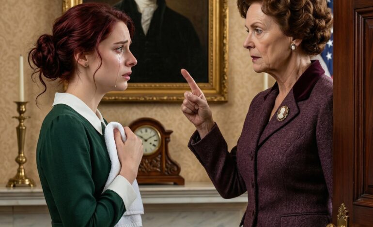 I samma ögonblick som min nya hembiträde lade märke till mannen på porträttet förändrades hennes ansikte — och sedan frågade hon, “Frun, varför är min dotters pappa här?” Jag var halvvägs genom att förklara Kensingtons familjehistoria när den unga kvinnan i den vanliga hushållsklänningen slutade andas.