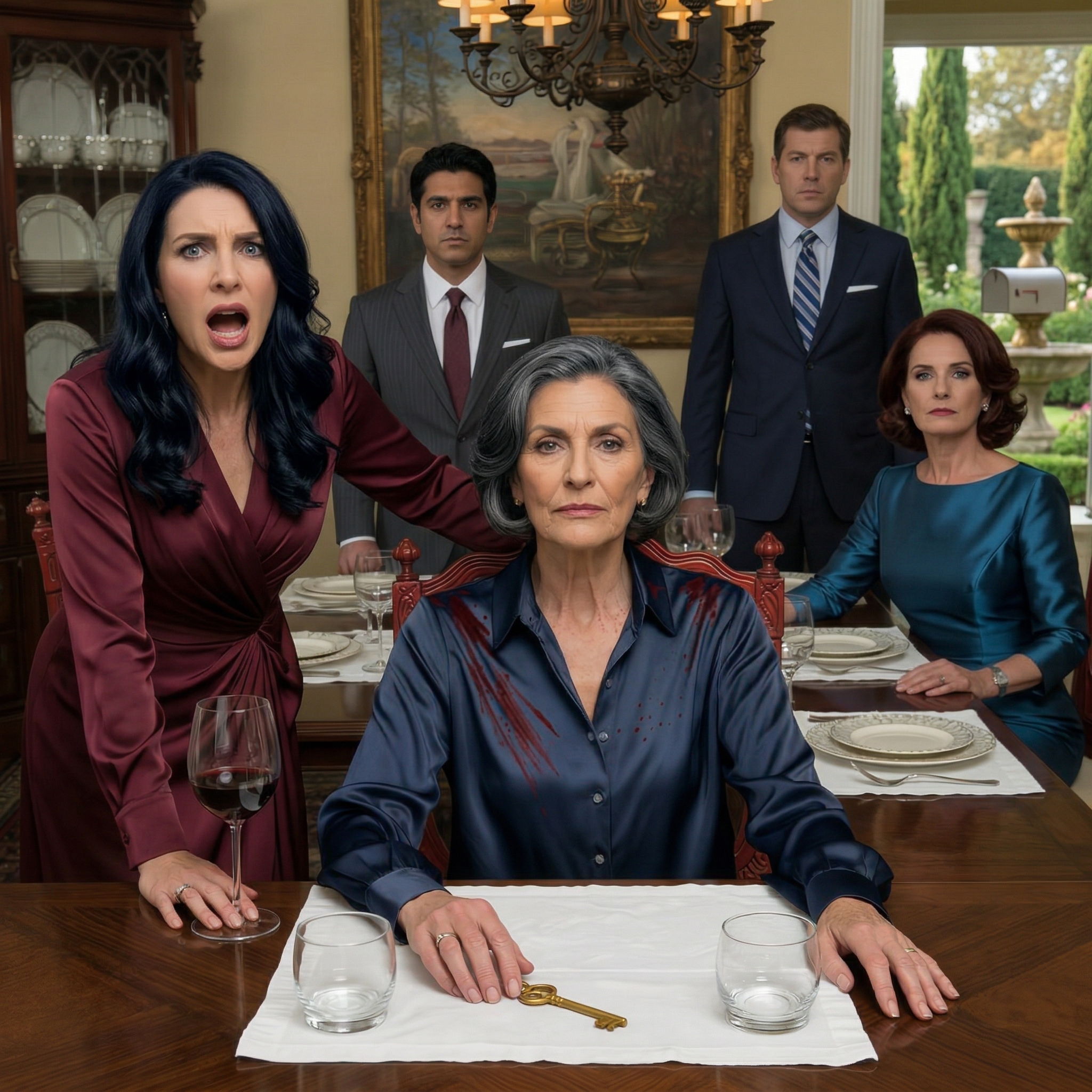 At a family dinner, my daughter threw wine at me and said I had until sunrise to leave her house. The rest of the family took her side. I simply smiled, placed a key on the table, and said, “Then you have 60 seconds.”