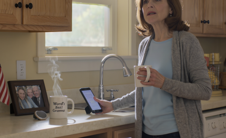 Begravningsblommorna hade knappt vissnat, och jag rörde mig fortfarande genom mitt eget kök som en gäst i någon annans liv, när samtalen startade—one efter ytterligare tre veckor efter att vi begravde Russell. Jag stod barfota på det kalla kaklet, ånga steg upp från en kaffe som jag inte hade smakat, min “-världs bästa mormor”-mugg kändes plötsligt som en rekvisita från ett förflutet som inte passade längre.