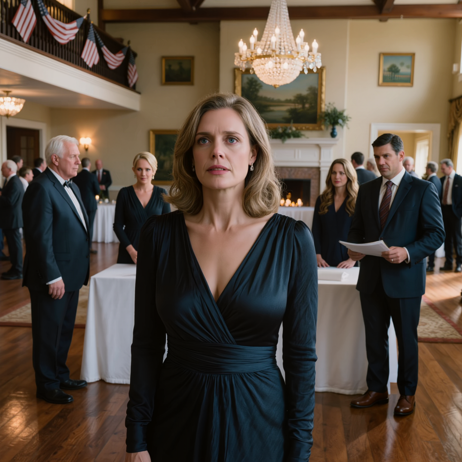 På min pappas pensionärsfest knuffade han mig plötsligt bort från bordet och sa: “Den platsen är till min dotter. Du måste gå.” Jag föll framför hela familjen, och alla blev förbluffade, inklusive jag. När jag skulle gå därifrån reste sig min man och pekade på min pappa. Det han sa fick min pappa att bli blek…