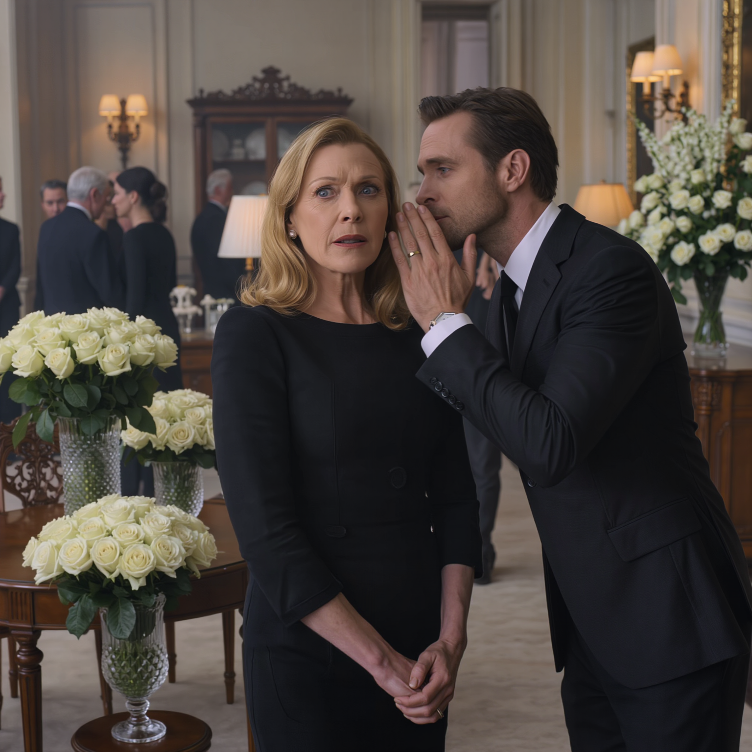 Min son lutade sig över begravningsrosorna och viskade, ‘Förvänta dig inte en krona,’ stod sedan där medan familjen slog neonlappar på min farfars klocka som om det var en gårdsrea, så jag hävdade inte att jag gick därifrån, ringde ett lugnt samtal, och på tisdagsmorgonen, på ett advokatkontor med glasväggar, pausade advokaten vid ett enda blåbläcknamn sänkte rösten och sa, ‘Mrs Brightwood… snälla lämna inte.’