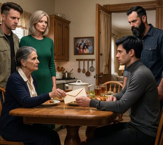 My Son Used His Own Boy’s Graduation Party to Bring a Lawyer for My 81-Year-Old Mother, But the moment she slid a cream envelope across the Sunday dinner table and said, “Open it, sweetheart,” every careful smile in that room began to crack—because the woman they treated like a frail old woman had already seen the leather folder, read the plan, and moved three steps ahead.