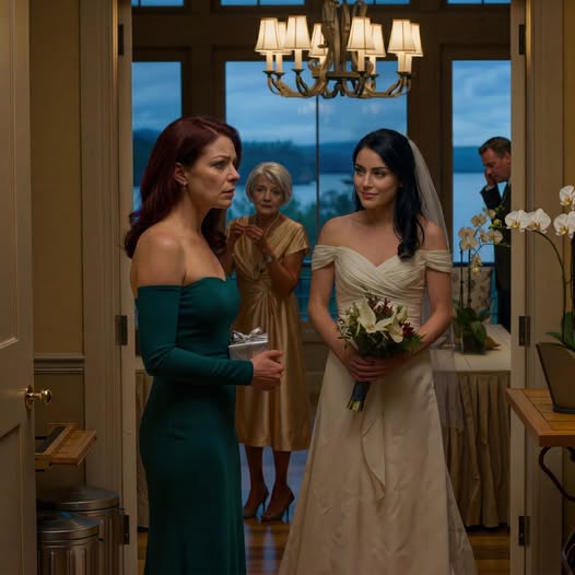 “Guess you don’t count,” my sister whispered after the wedding planner seated me beside the trash cans at her lakefront reception—but when I slipped a silver gift box onto the table and walked out into the Vermont night, five minutes later the chandeliers went silent, a scream tore through the ballroom, and everyone finally saw which sister had been lying all along.