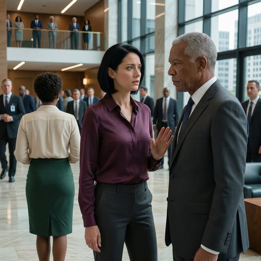 “Actually, Margaret, I need to speak with Miss Walsh first.” Minutes earlier, she was just the shy intern being scolded for abandoning her work to help an ignored old man in the lobby. But when the CEO walked in, the room changed, the receptionist went silent, and everyone realized the man they had treated like a burden was carrying a truth no one there was ready for.
