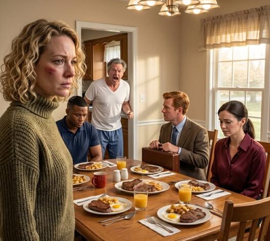 My husband hit me when I found out he was cheating. The next morning, when he woke up to the smell of his favorite meat, he said, ‘So you know you were wrong, huh?’. But when he saw who was sitting at the table, he screamed in panic.