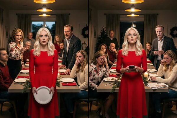 Tijdens het kerstdiner, in het bijzijn van dertig familieleden, stelde mijn moeder me een ultimatum: “Betaal de droombruiloft van je zus van 93.000 dollar, anders ben je dood voor deze familie.” Mijn vader stond op en zei: “Iedereen aan deze tafel is het ermee eens: je bent haar dit verschuldigd.” Nu bellen ze me 122 keer per dag. 54 voicemailberichten vol gehuil.