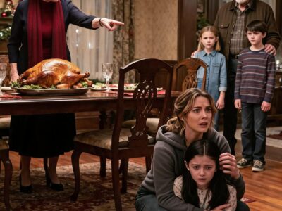 Toen mijn moeder mijn dochter van het Thanksgiving-diner weggooide, verbraken vijf woorden eindelijk de wreedste leugen van ons gezin.