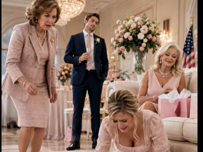 Tijdens de babyshower van mijn dochter liep ik een balzaal binnen vol roze rozen, champagneglazen en beleefd gelach – en trof mijn acht maanden zwangere dochter aan, op handen en knieën rode wijn uit het tapijt aan het schrobben, terwijl haar schoonmoeder op de bank de babycadeaus uitpakte en haar gewicht belachelijk maakte. Ik trok mijn dochter overeind, pakte de microfoon van de dj af en sprak vijf woorden die alle glimlachen in de zaal deden verdwijnen: ‘Het trustfonds is op.’