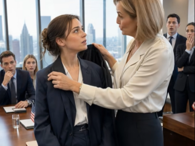 Mijn ouders weigerden me kleding voor sollicitatiegesprekken te kopen en zeiden dat ik het oude pak van mijn zus moest dragen, omdat ik ‘geen nieuwe dingen verdiende’. 👔 Dus liep ik het belangrijkste sollicitatiegesprek van mijn leven binnen met de mouwen naar binnen gerold, de taille bij elkaar gehouden door veiligheidsspelden 🧷, en elke vreemde in die glazen toren deed alsof ze het niet merkten – totdat de CEO opstond, me haar eigen blazer gaf en de ene vraag stelde die de hele zaal stil deed vallen. 😶 Spotlight8